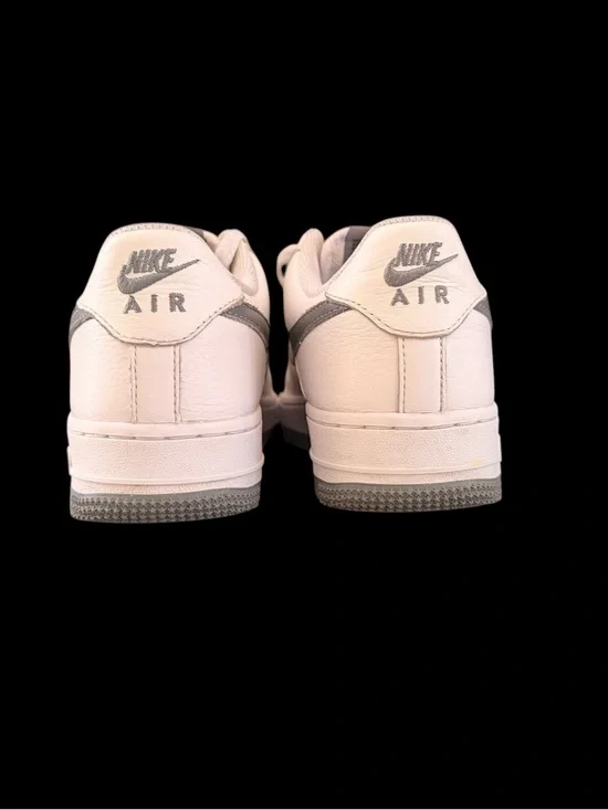 Nike Air Force 1 Low Women's Sneakers - White with Gray Swoosh - Picture 4 of 6